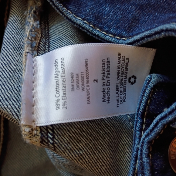 Blue Flare Wide Leg Jeans with Rich Deep Tone, Size 2 - Picture 4 of 9